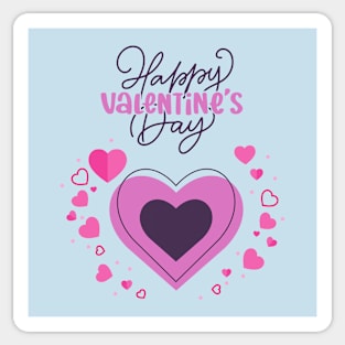 Happy Valentine's Day.Pink Heart Sticker